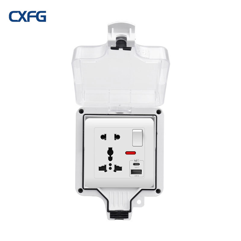 Outdoor Power Outlet Extension - 86 Type IP66 Outdoor Waterproof Socket,
