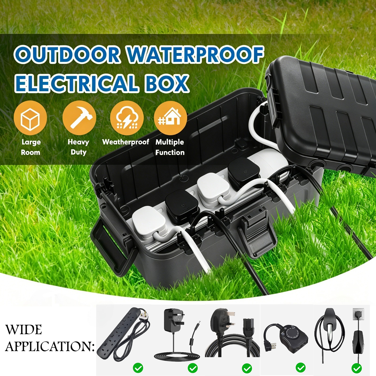 Outdoor Power Extension Cord - Restmo Large Outdoor Electrical Box Waterproof