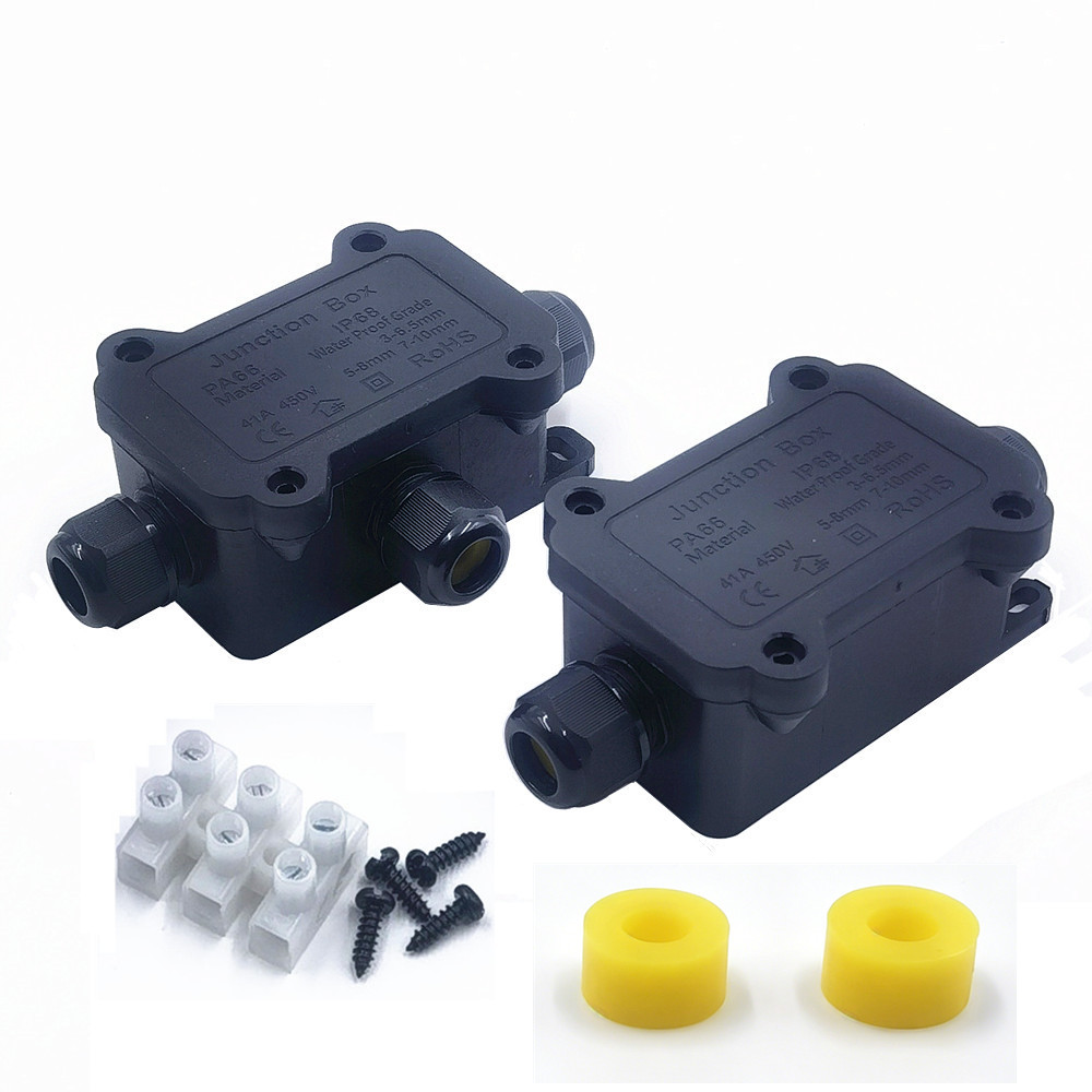 Outdoor Power Outlet Box - IP68 Waterproof Junction Box 2/3 Way