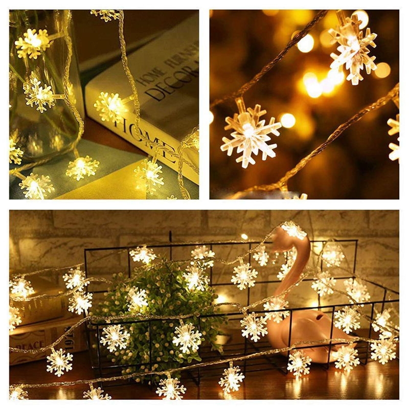 Outdoor Power For Xmas Lights - 3X 20LED Snowflake String Light Christmas