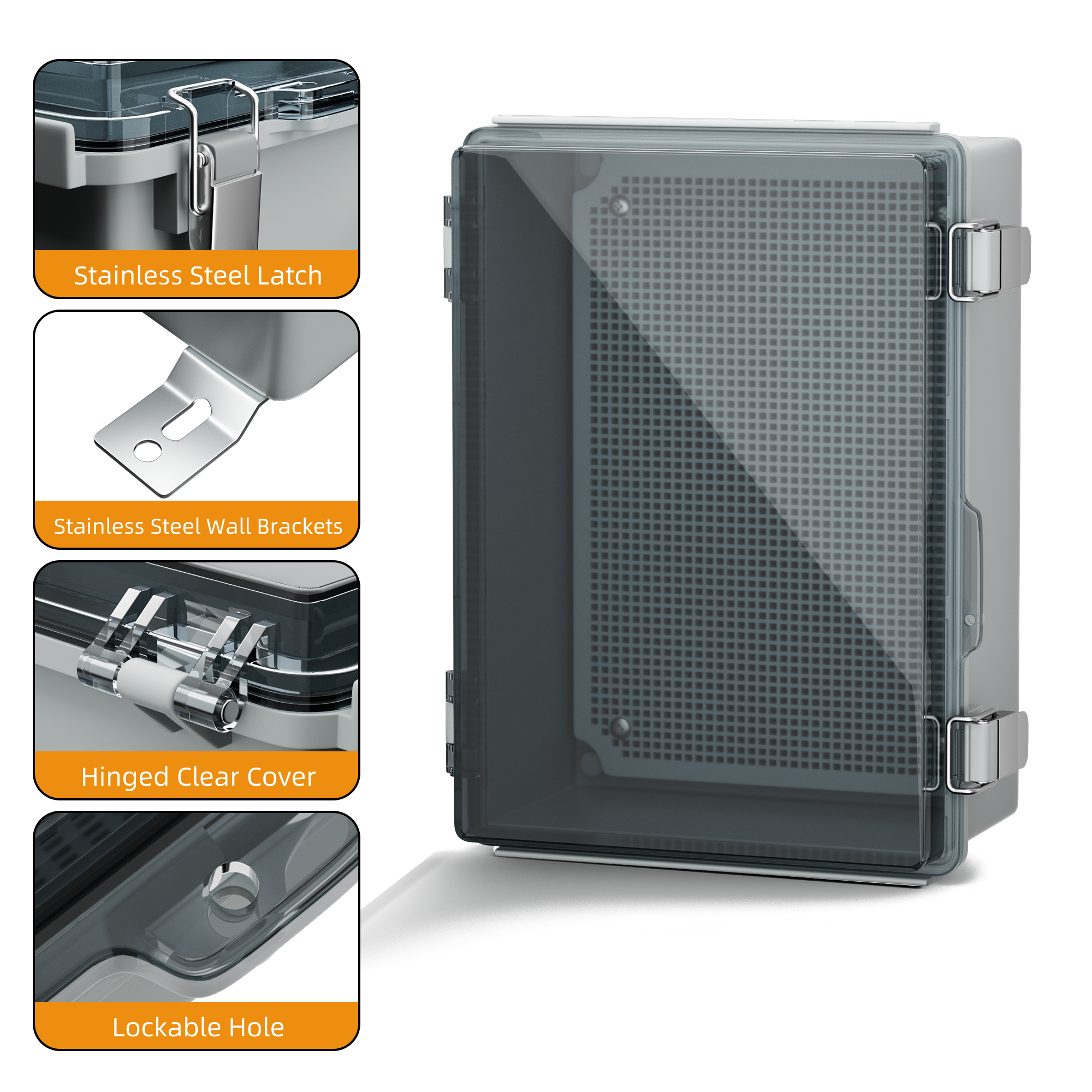 Outdoor Power Outlet Box - Clear Electrical Enclosure Box Outdoor Plastic