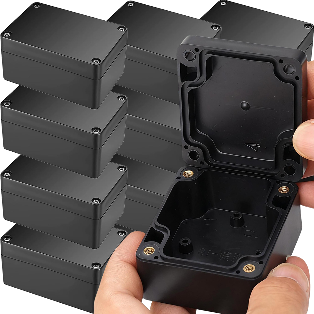 Outdoor Power Outlet Box - Waterproof Junction Box IP66 Black Plastic