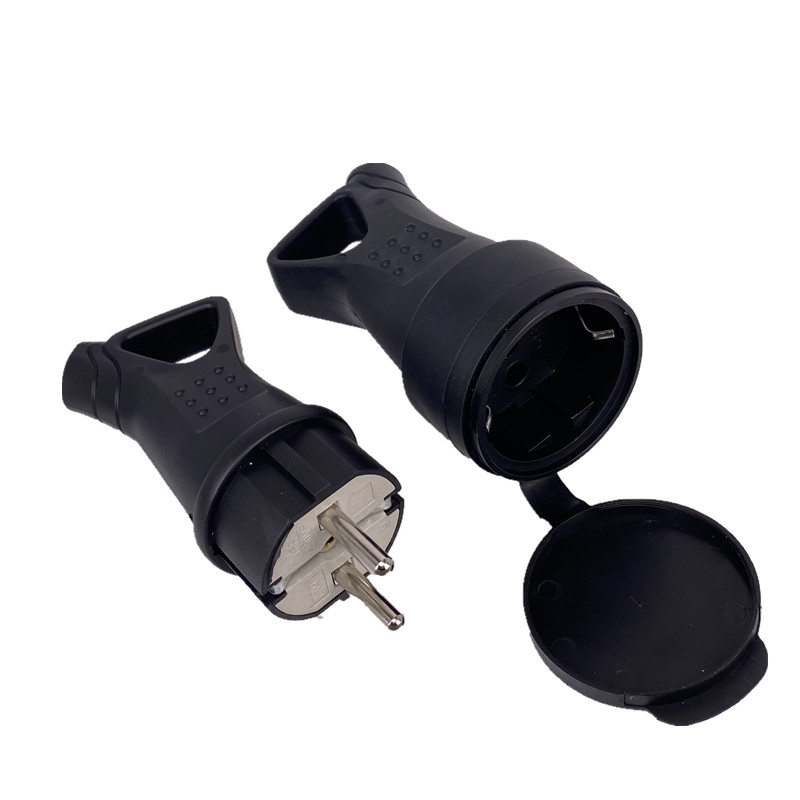 Outdoor Power Outlet Extension - EU Rubber Waterproof Socket Plug Electrial