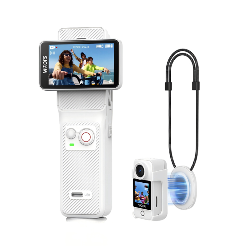 Outdoor Powersports - SJCAM White C400 Pocket Necklace Combo,Handheld