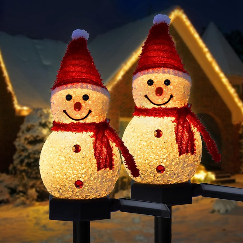 LED Snowman Solar Garden Light - مراجعة Outdoor Power For Xmas Lights وسعره