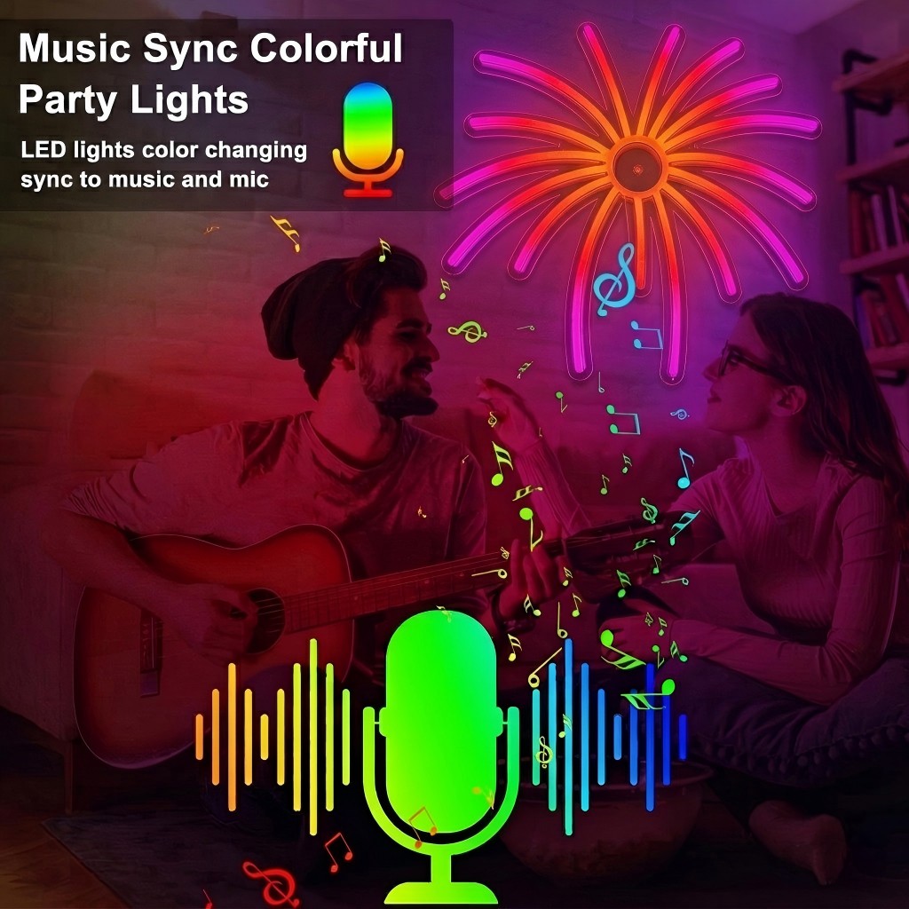 RGB Fireworks Neon Sign LED Li - مراجعة Outdoor Power For Xmas Lights وسعره