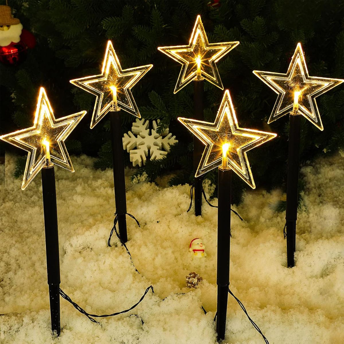 5Pcs Christmas Pathway Lights  - مراجعة Outdoor Power For Xmas Lights وسعره