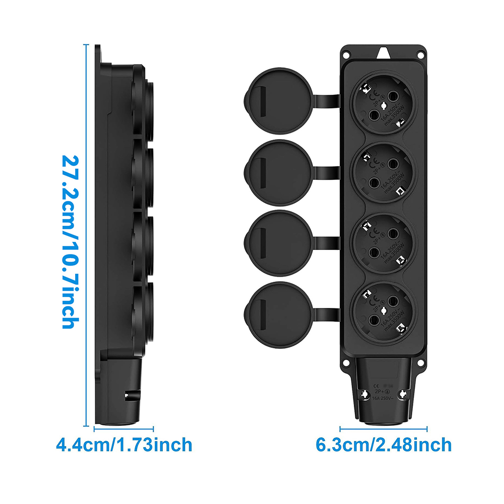 Eu Germany 1/4 circuit waterpr - مراجعة Outdoor Power Outlet Extension وسعره