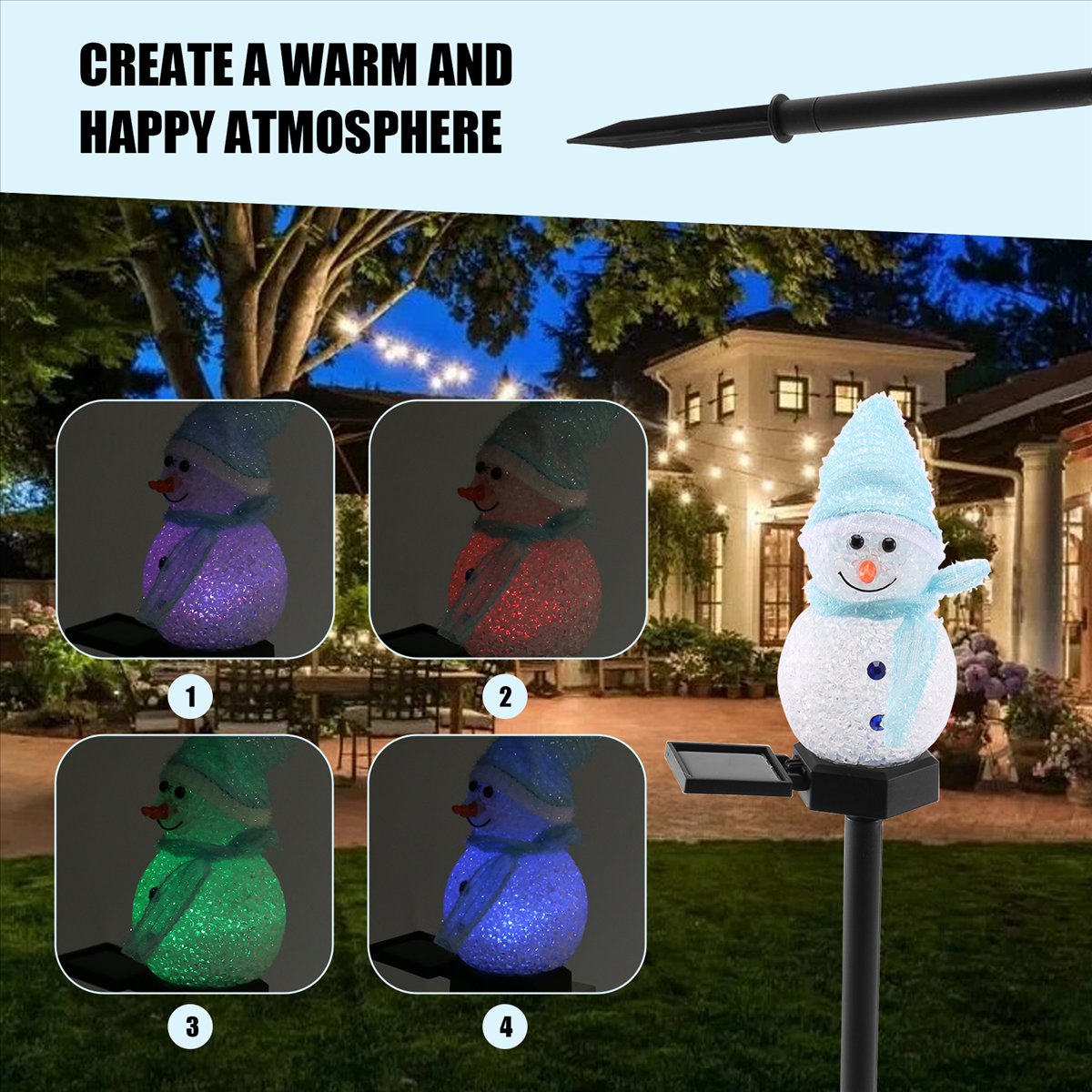 Carefree- Snowman Solar Lights - مراجعة Outdoor Power For Xmas Lights وسعره
