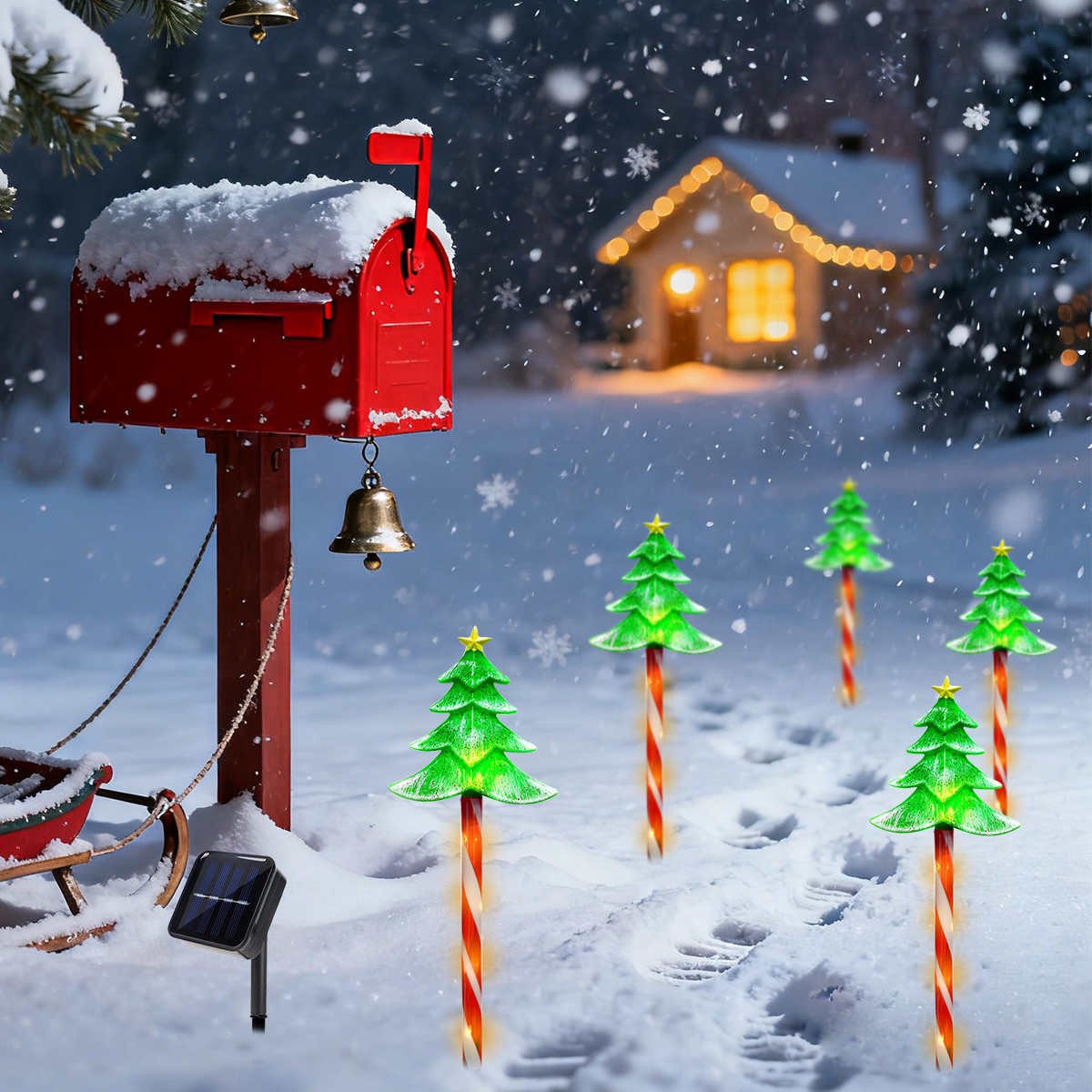 Pop 5pcs/set LED Xmas Tree Dec - مراجعة Outdoor Power For Xmas Lights وسعره