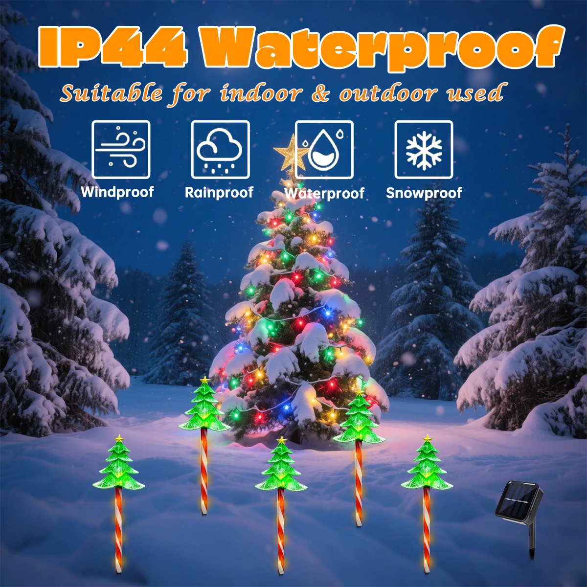 Pop 5pcs/set LED Xmas Tree Dec - مراجعة Outdoor Power For Xmas Lights وسعره