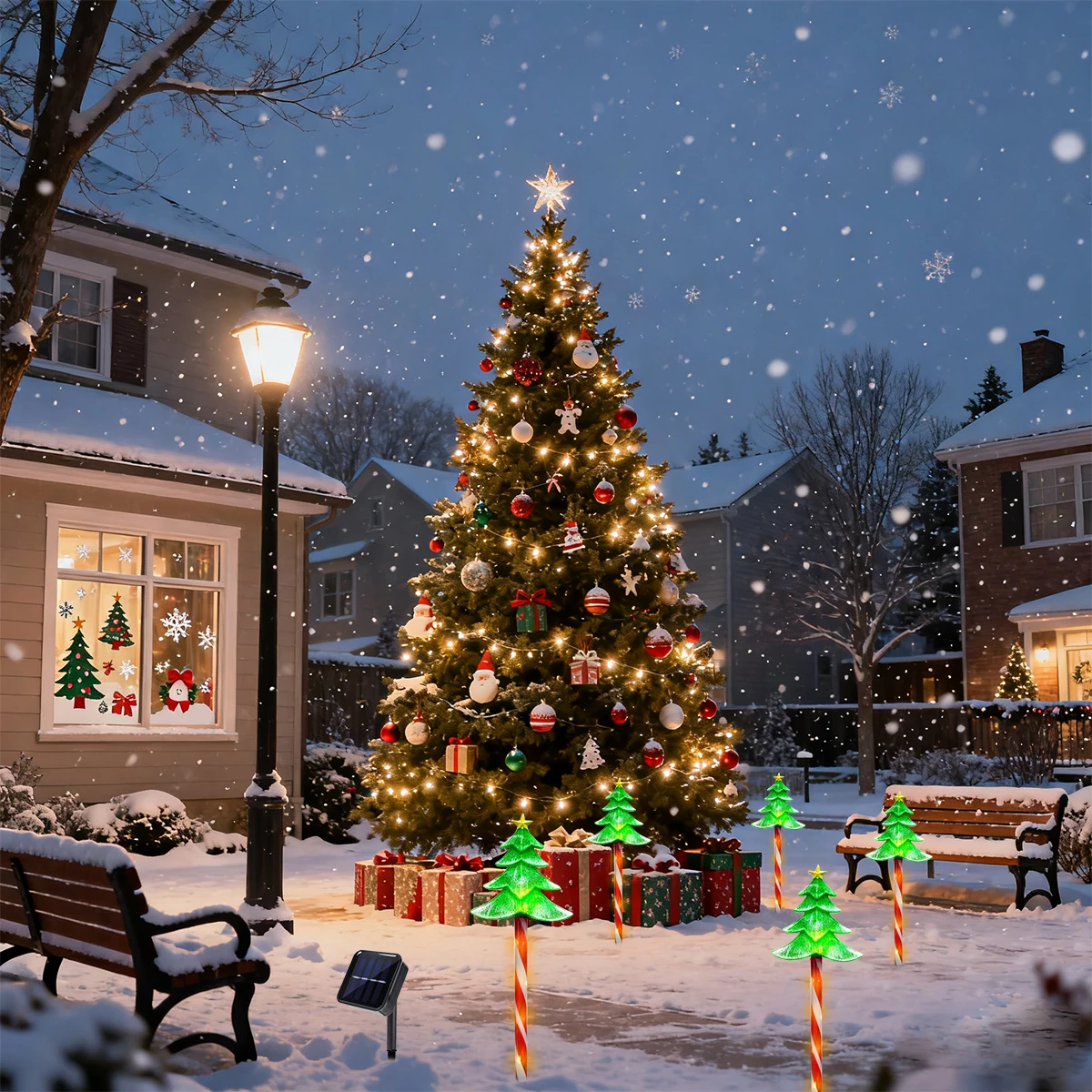 Pop 5pcs/set LED Xmas Tree Dec - مراجعة Outdoor Power For Xmas Lights وسعره