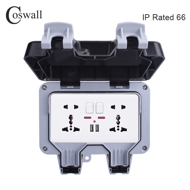 Coswall IP66 Weatherproof Wate - مراجعة Outdoor Power Outlet Extension وسعره
