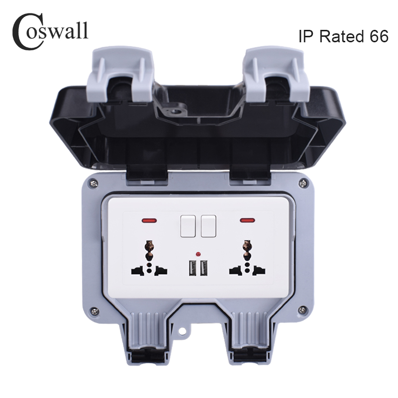 Coswall IP66 Weatherproof Wate - مراجعة Outdoor Power Outlet Extension وسعره