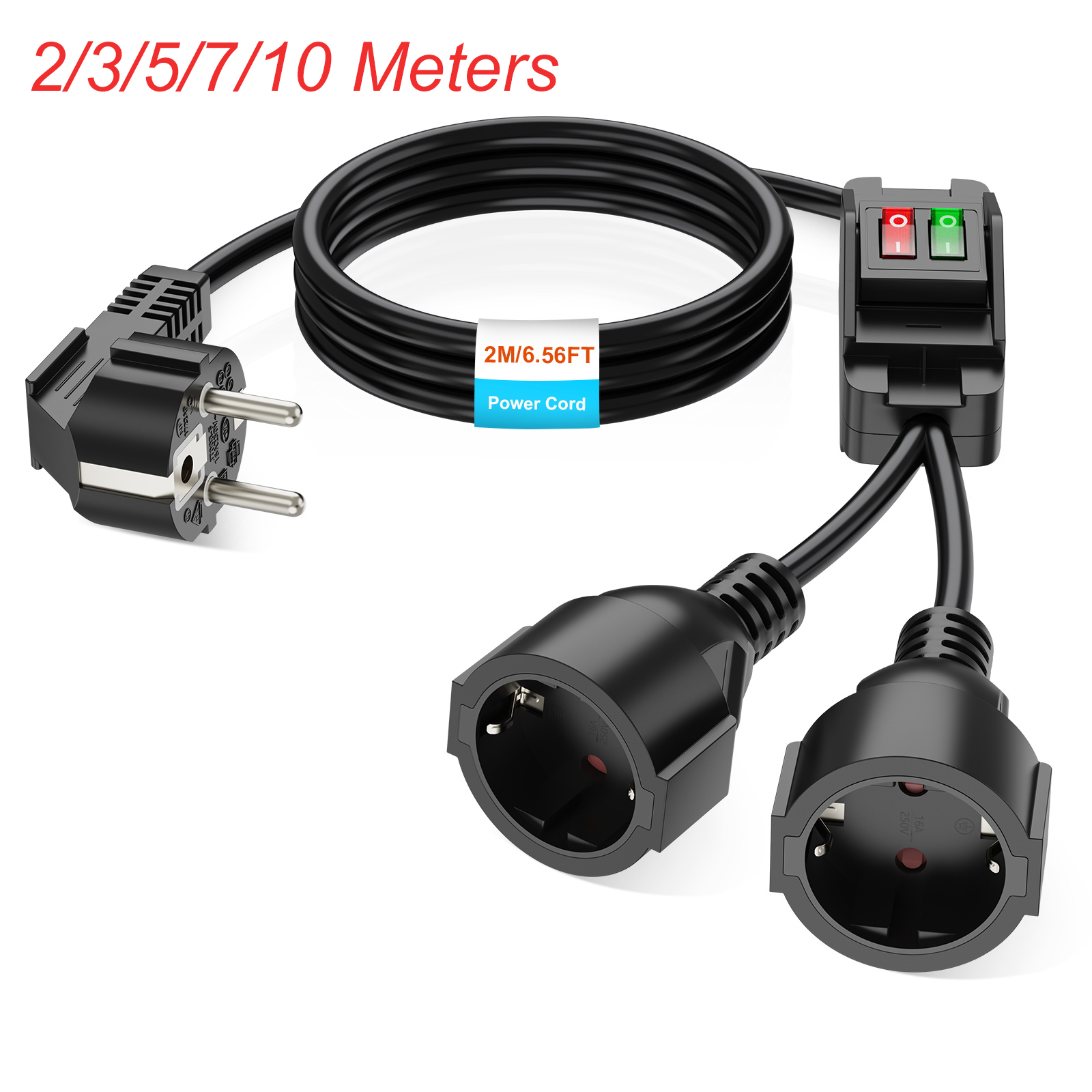 EU Plug Extension Cord with ON - مراجعة Outdoor Power Outlet Extension وسعره