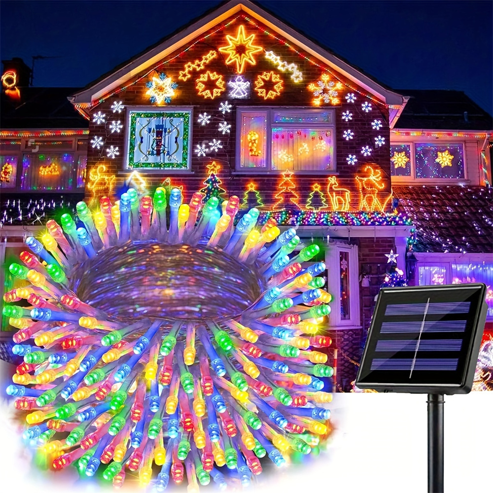 8 Modes Solar Powered LED Sola - مراجعة Outdoor Power For Xmas Lights وسعره