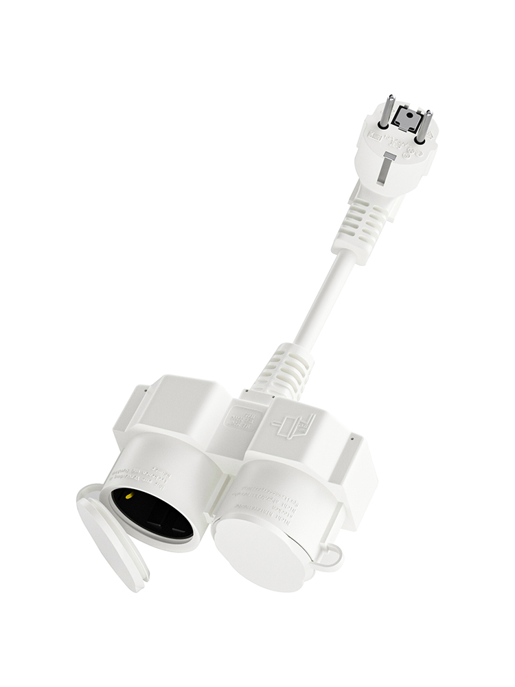 EU Extension Cable with 2 Schu - مراجعة Outdoor Power Outlet Extension وسعره
