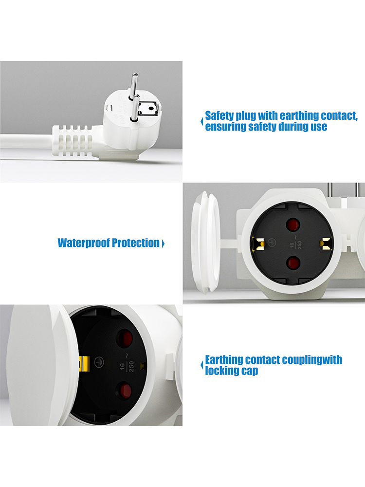 EU Extension Cable with 2 Schu - مراجعة Outdoor Power Outlet Extension وسعره