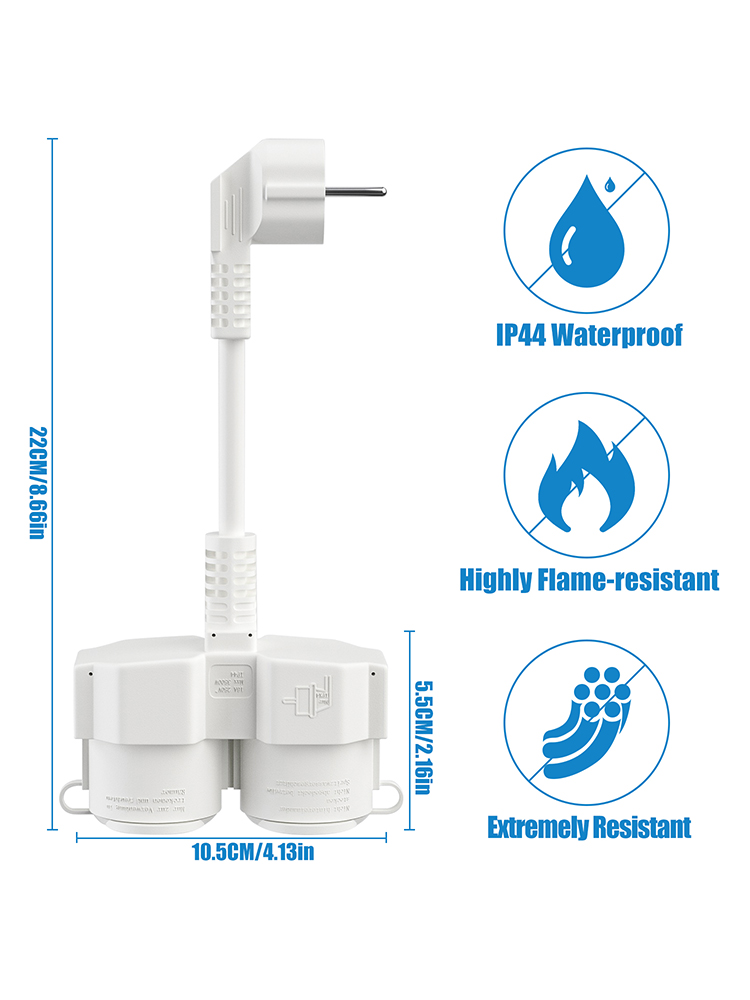 EU Extension Cable with 2 Schu - مراجعة Outdoor Power Outlet Extension وسعره