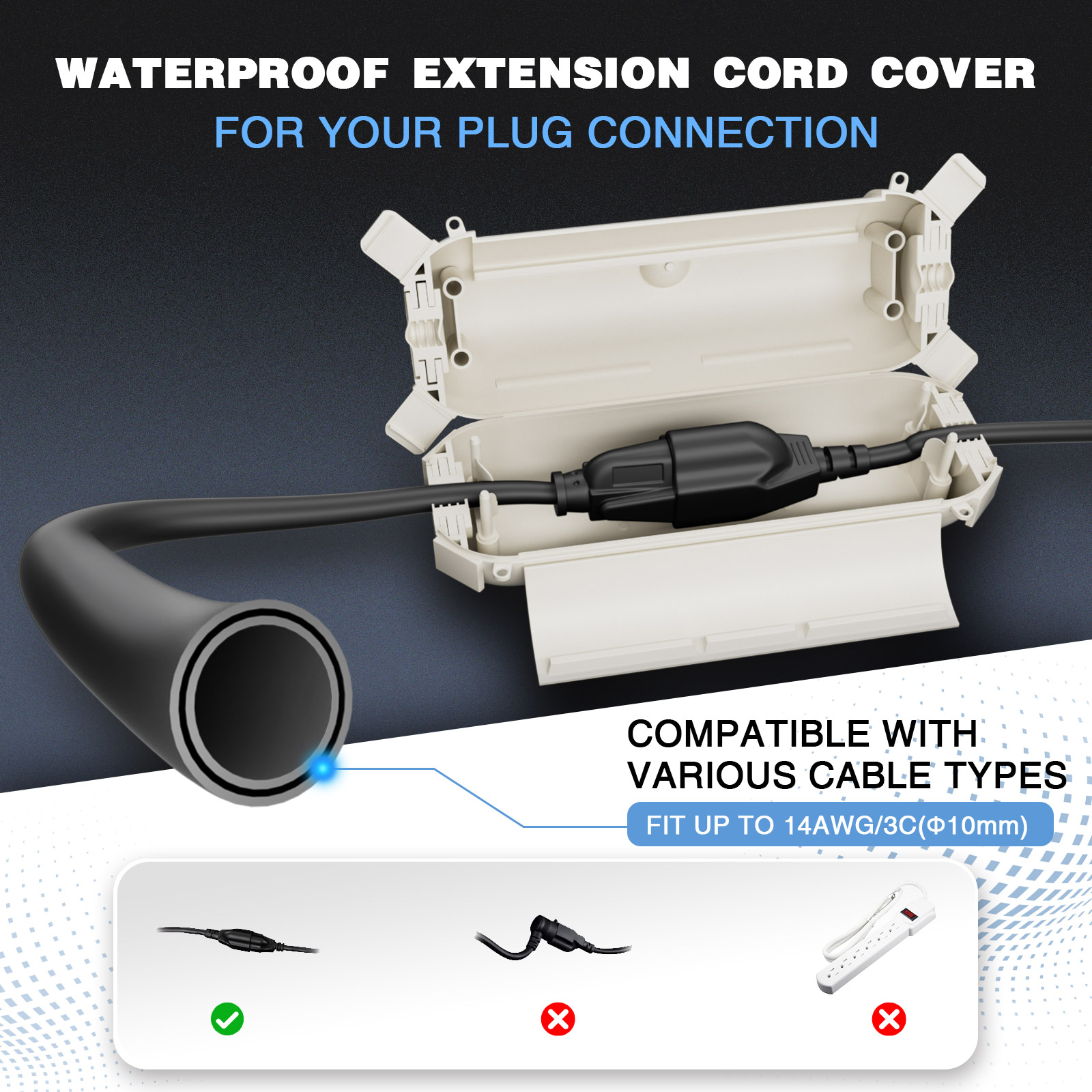 2 Pack Waterproof Outdoor Conn - مراجعة Outdoor Power Extension Cord وسعره