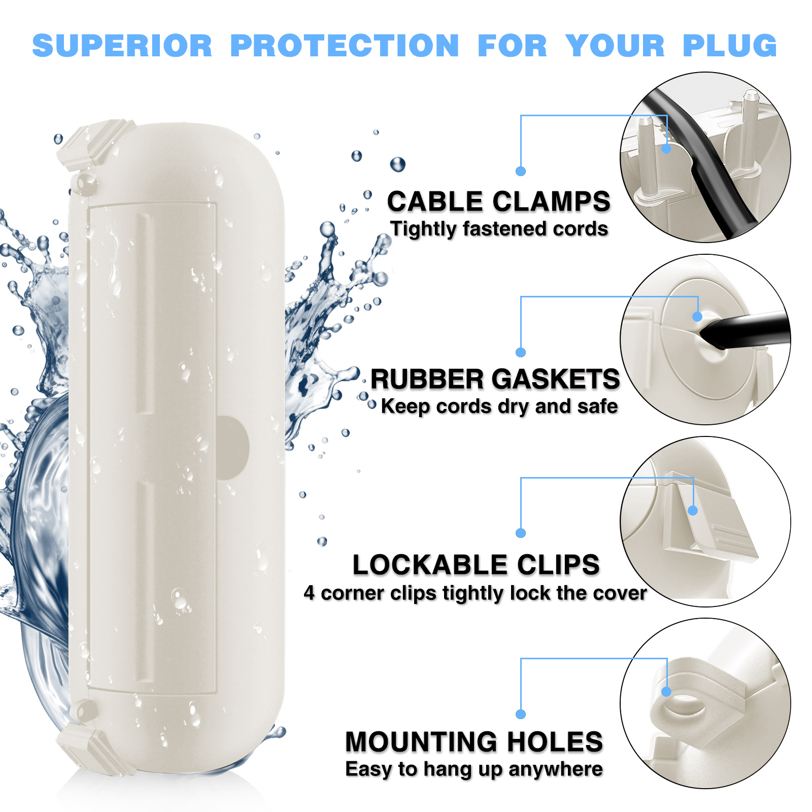 2 Pack Waterproof Outdoor Conn - مراجعة Outdoor Power Extension Cord وسعره