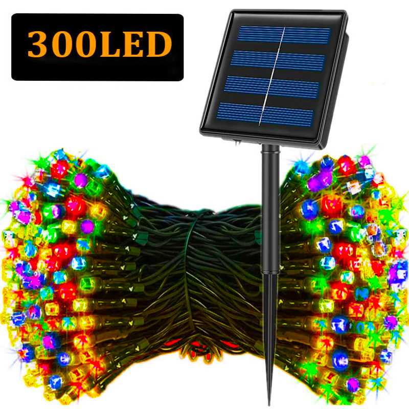 LED Solar String Lights 300LED - مراجعة Outdoor Power For Xmas Lights وسعره