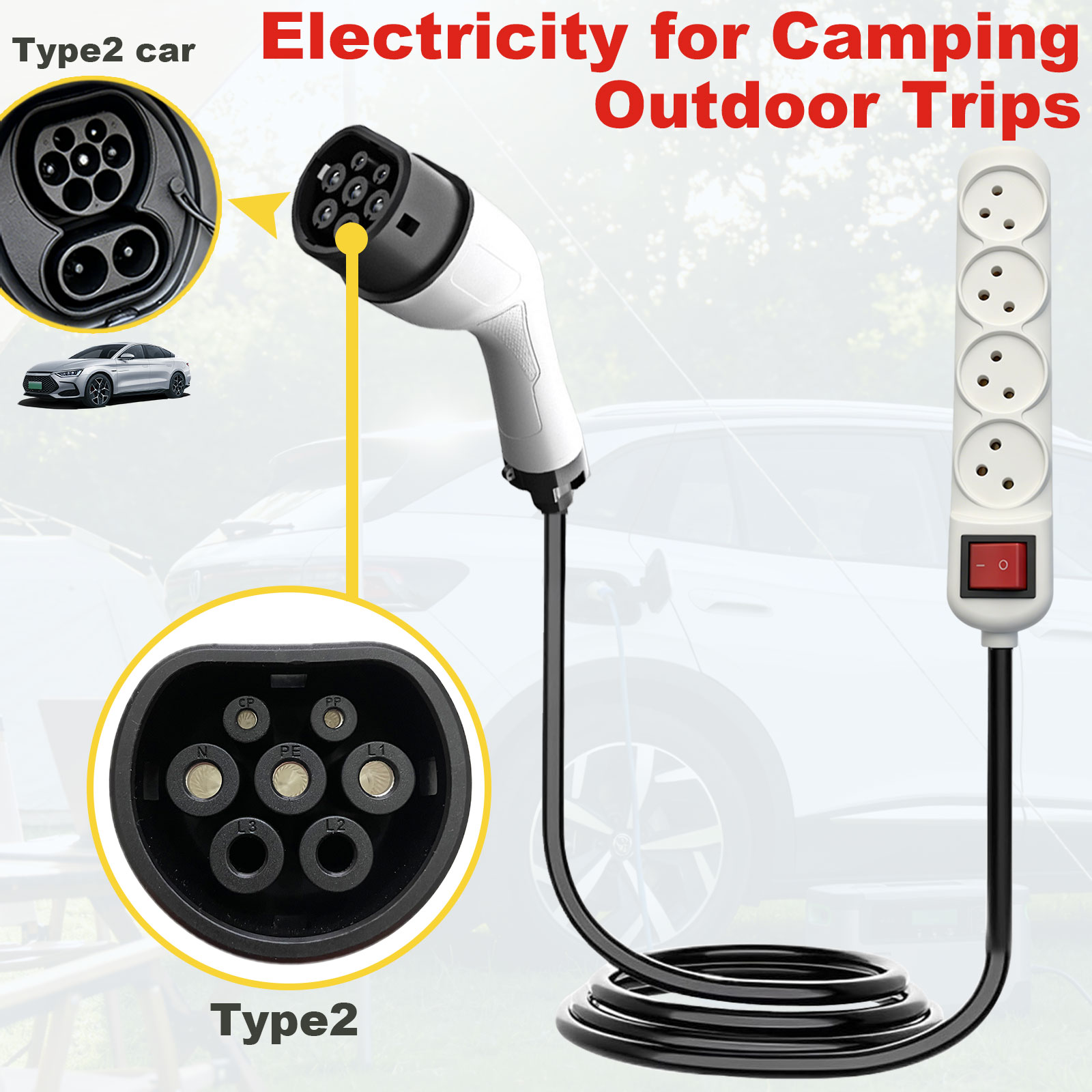 Type2 V2L Discharge Adapter Is - مراجعة Outdoor Power Outlet Extension وسعره