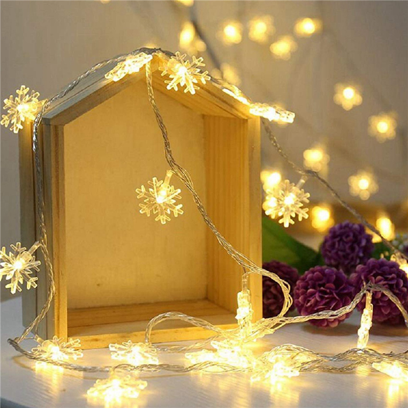 3X 20LED Snowflake String Ligh - مراجعة Outdoor Power For Xmas Lights وسعره