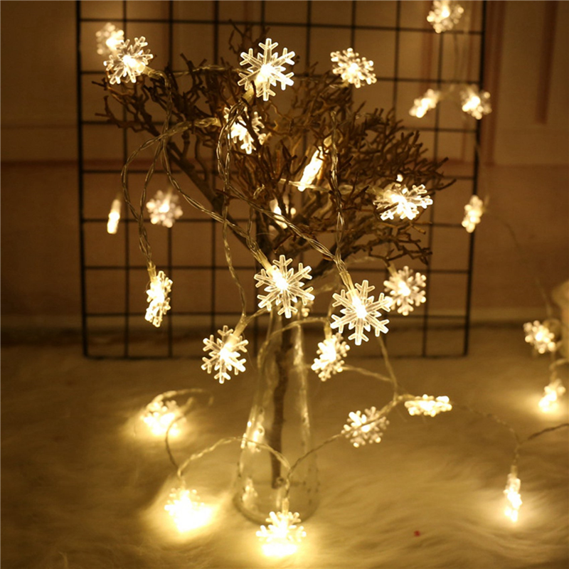 3X 20LED Snowflake String Ligh - مراجعة Outdoor Power For Xmas Lights وسعره