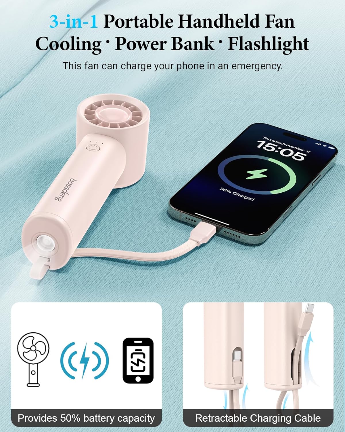 Portable Handheld Fan with Pow - مراجعة Outdoor Power Products وسعره