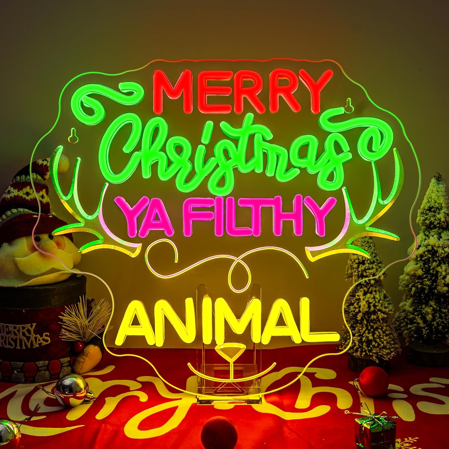 Reindeer Christmas Neon Sign U - مراجعة Outdoor Power For Xmas Lights وسعره
