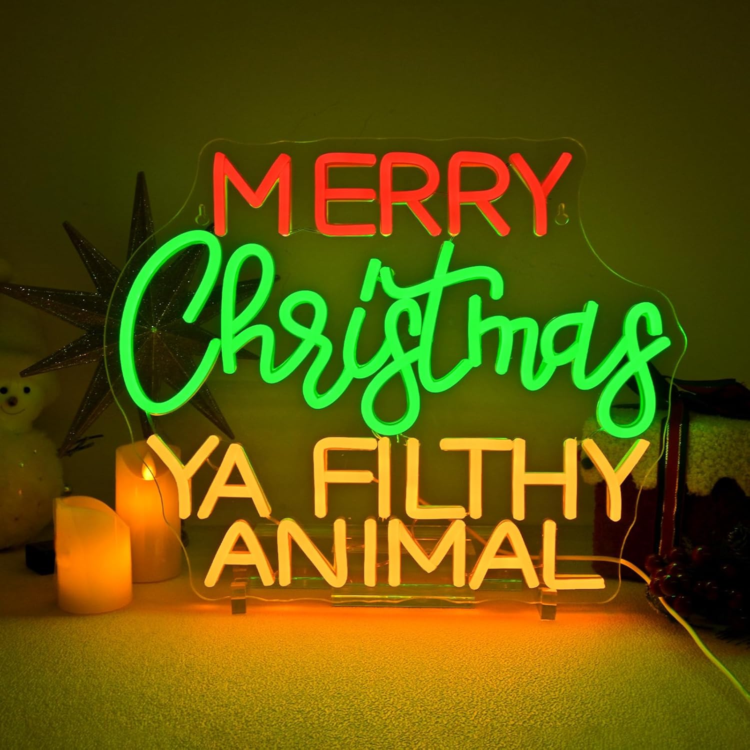 Reindeer Christmas Neon Sign U - مراجعة Outdoor Power For Xmas Lights وسعره