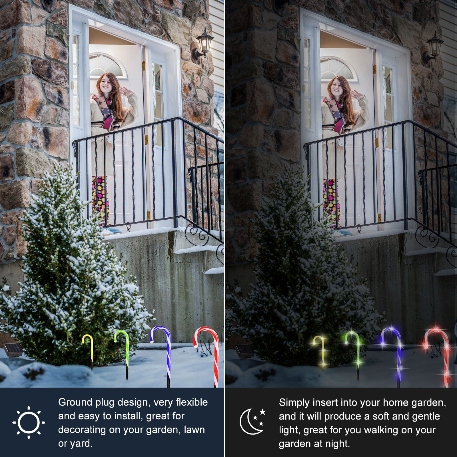 2Sets Solar Powered LED Candy  - مراجعة Outdoor Power For Xmas Lights وسعره