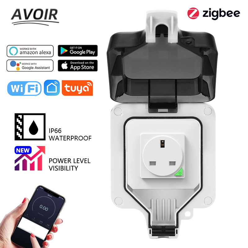 Avoir Zigbee Tuya IP66 Wall Ou - مراجعة Outdoor Zigbee Power Plug وسعره