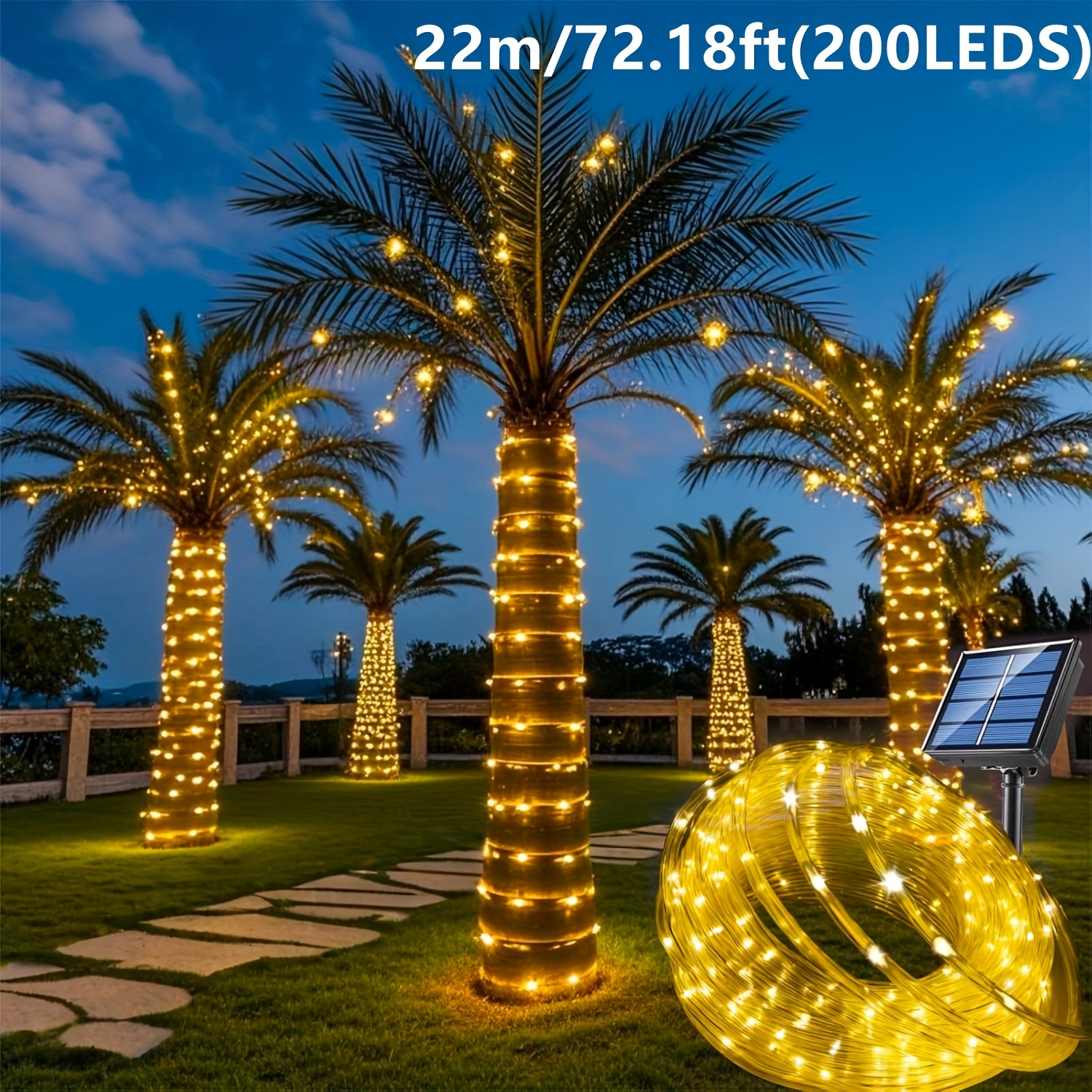 Solar Rope Light 8 Mode Waterp - مراجعة Outdoor Power For Xmas Lights وسعره