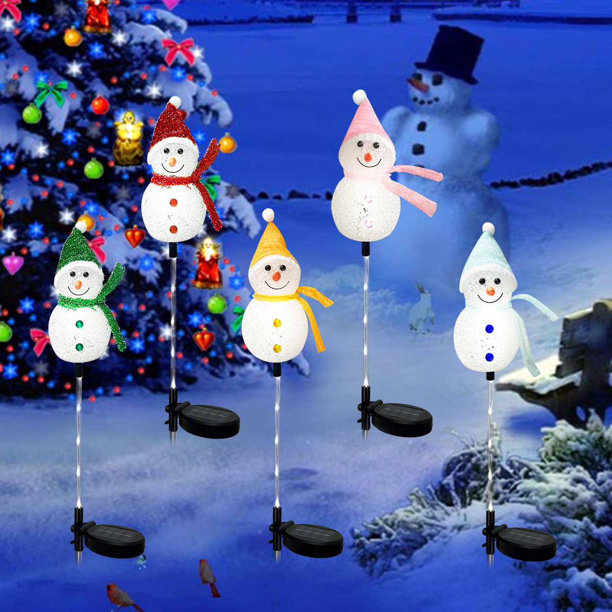 1PC Solar Powered Christmas Sn - مراجعة Outdoor Power For Xmas Lights وسعره