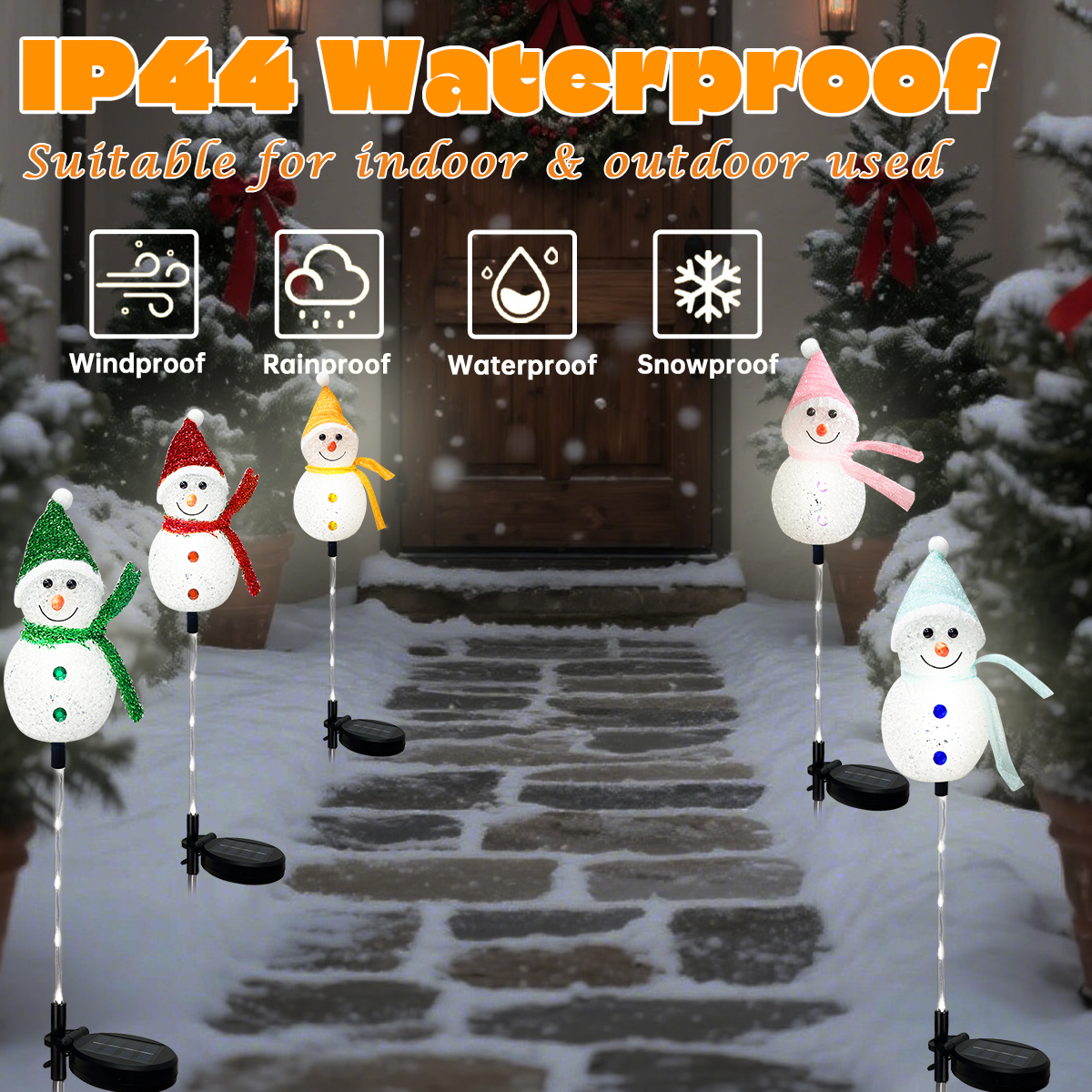 1PC Solar Powered Christmas Sn - مراجعة Outdoor Power For Xmas Lights وسعره