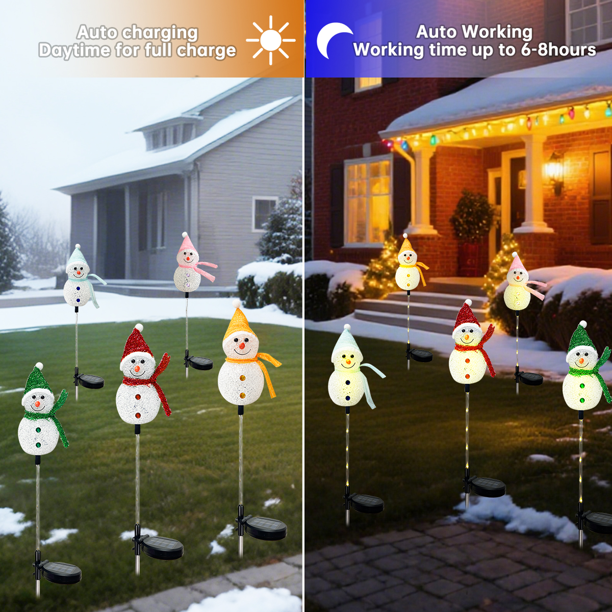 1PC Solar Powered Christmas Sn - مراجعة Outdoor Power For Xmas Lights وسعره