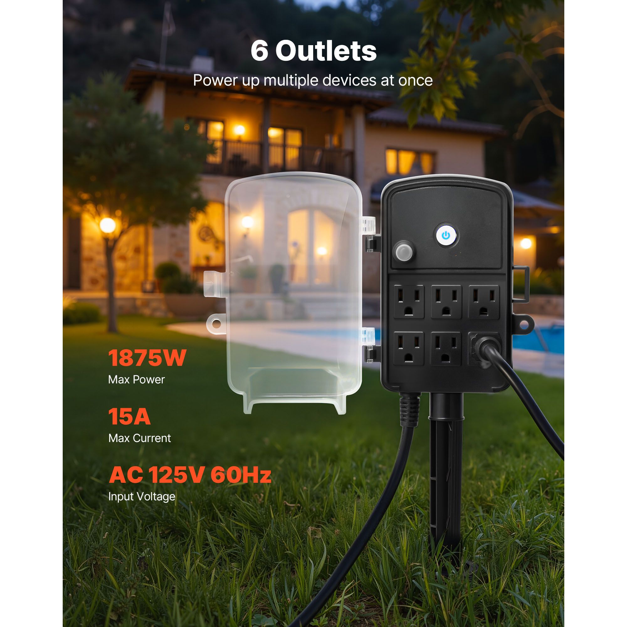 Outdoor Power Stake 25FT Exten - مراجعة Outdoor Power Extension Cord وسعره